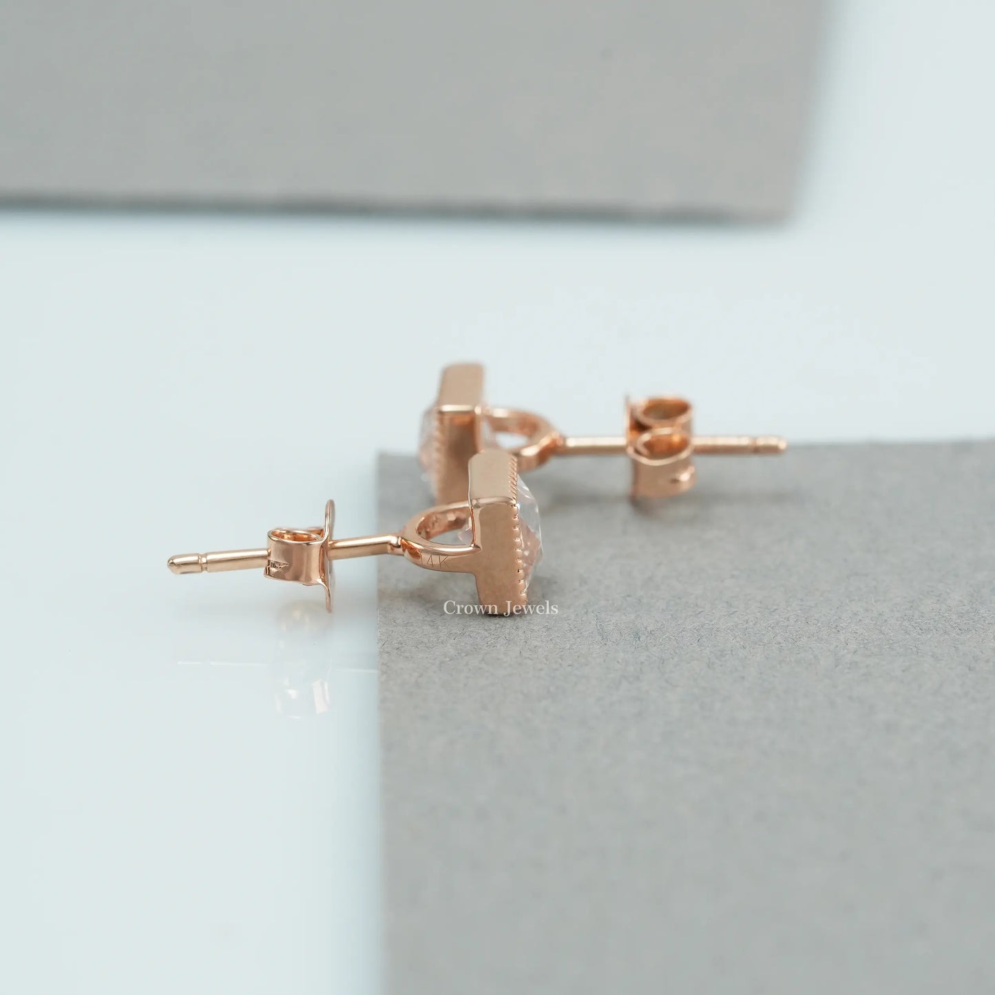 French Cut Lab Grown Diamond Earrings