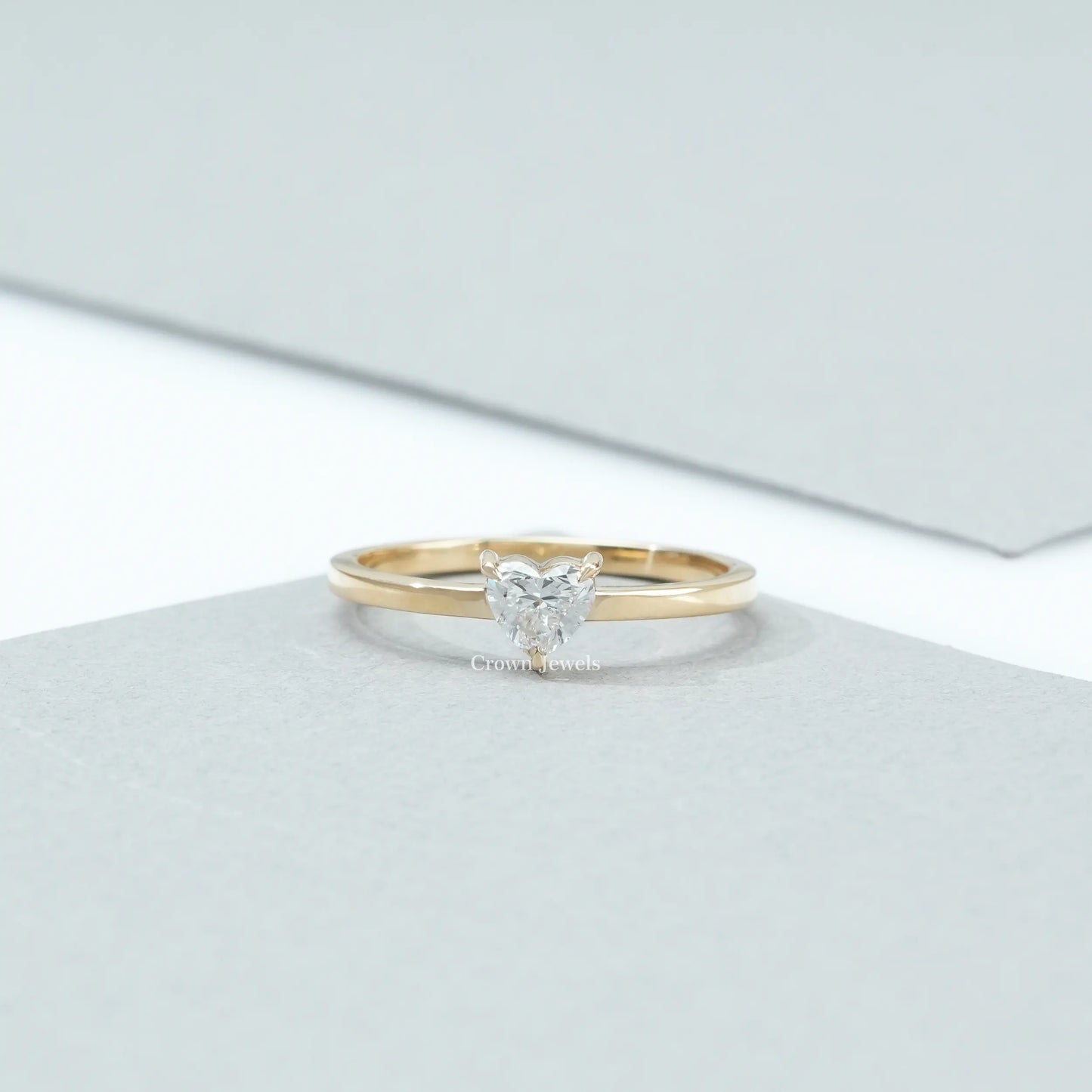 Heart Cut Lab Grown Diamond Solitaire Engagemet Ring