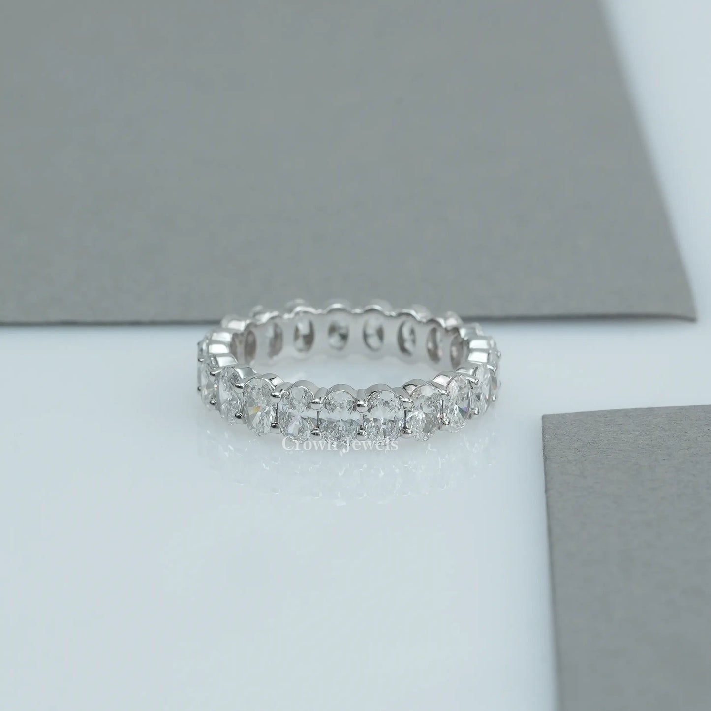 Oval Cut Lab Grown Diamond Eternity Wedding Band
