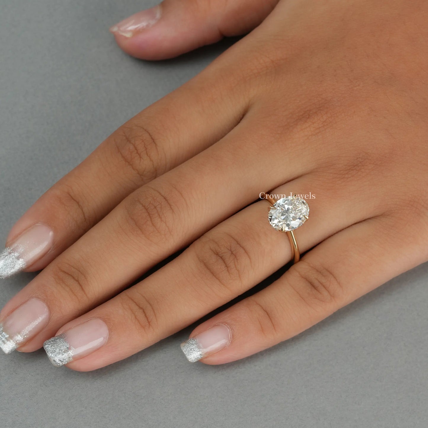 Oval Cut Lab Grown Diamond Engagement Ring