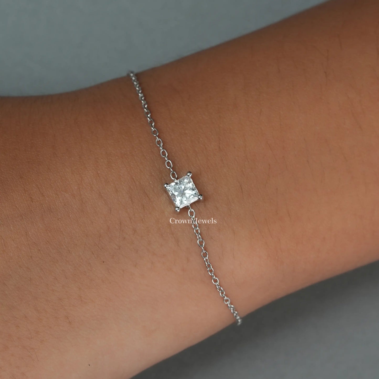 Princess Cut Lab Diamond Bracelet