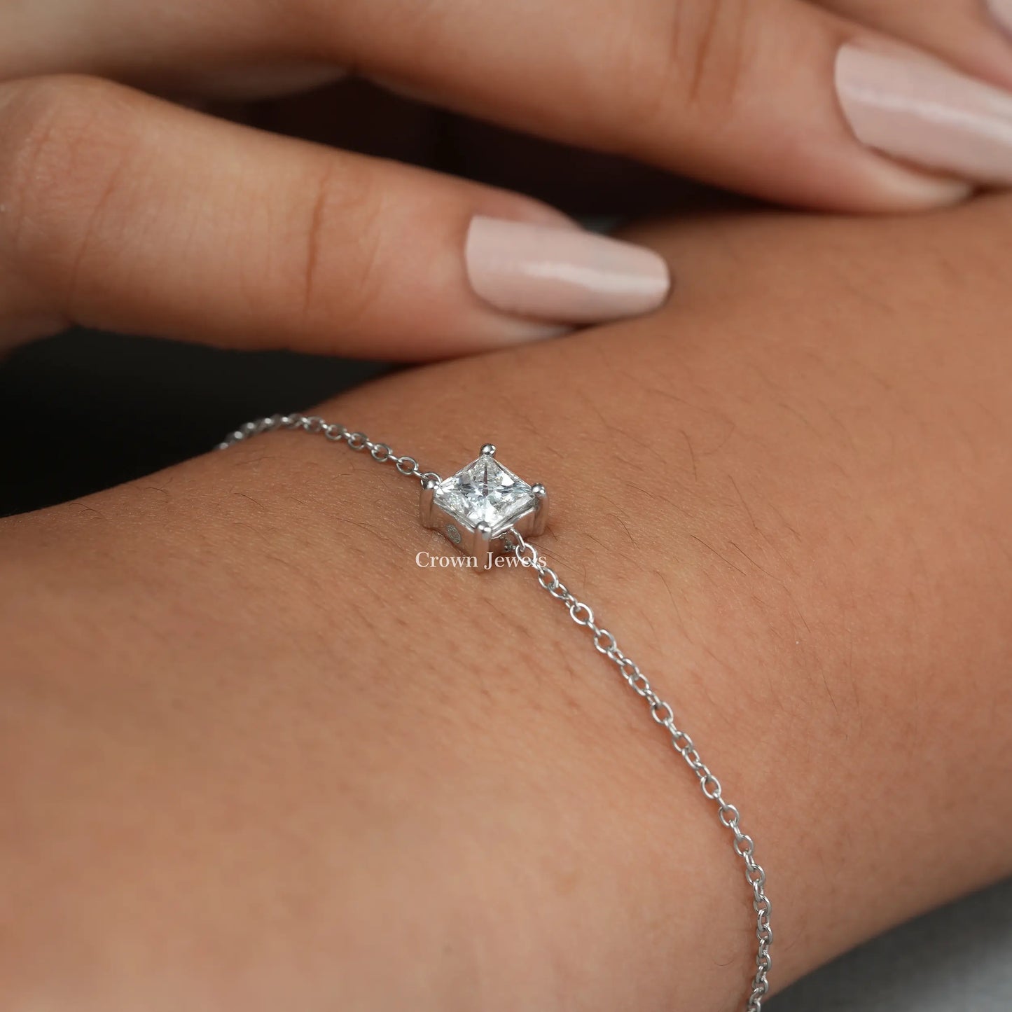 Princess Cut Lab Diamond Bracelet