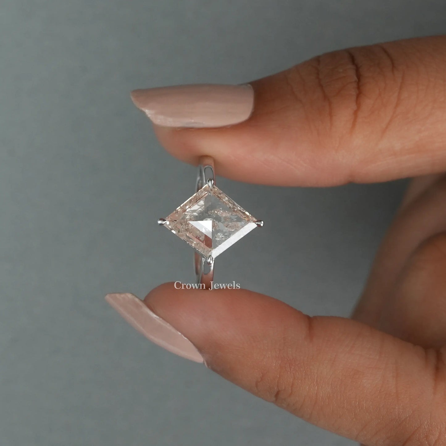 Rose Cut Lozenge Diamond Solitaire Ring