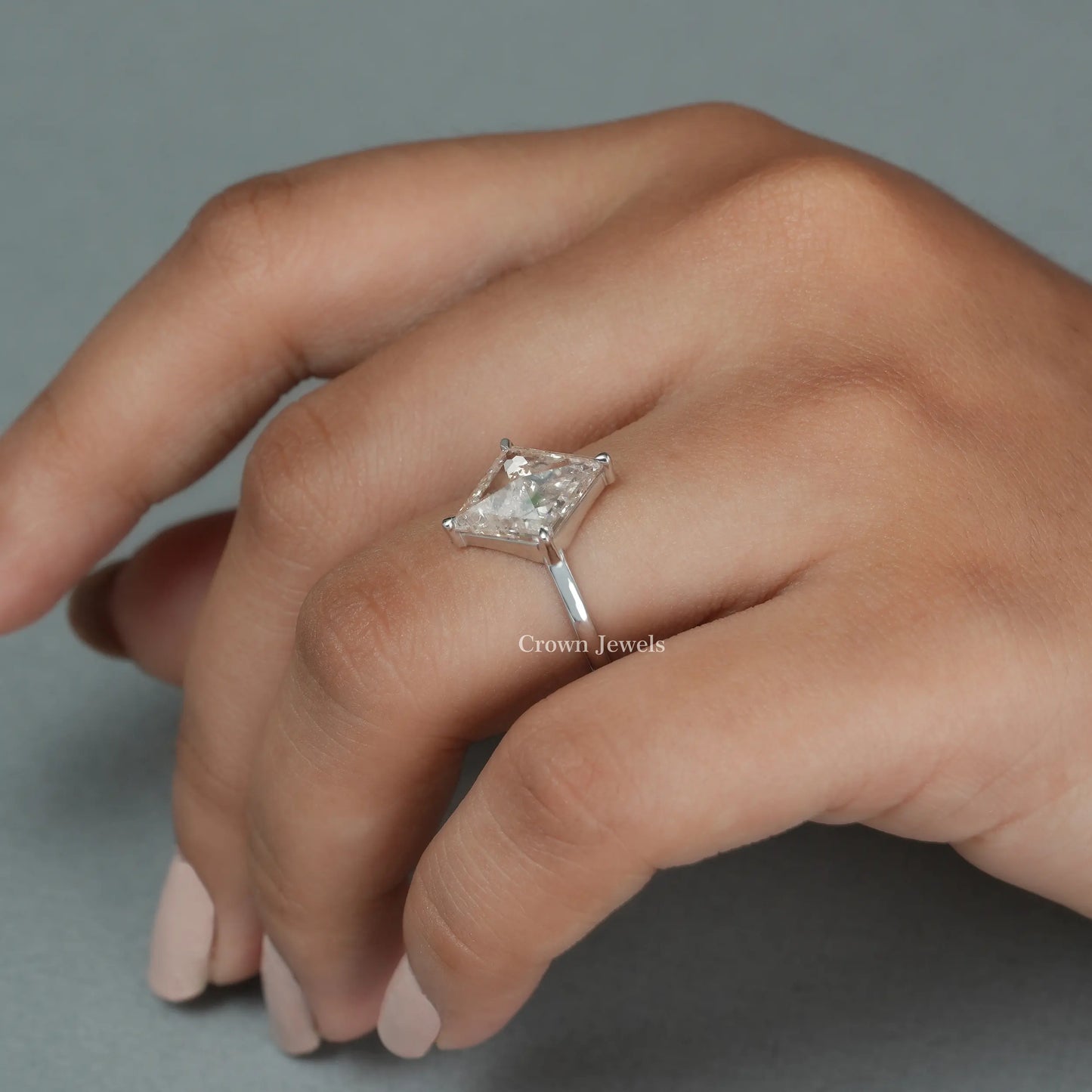 Rose Cut Lozenge Diamond Solitaire Ring