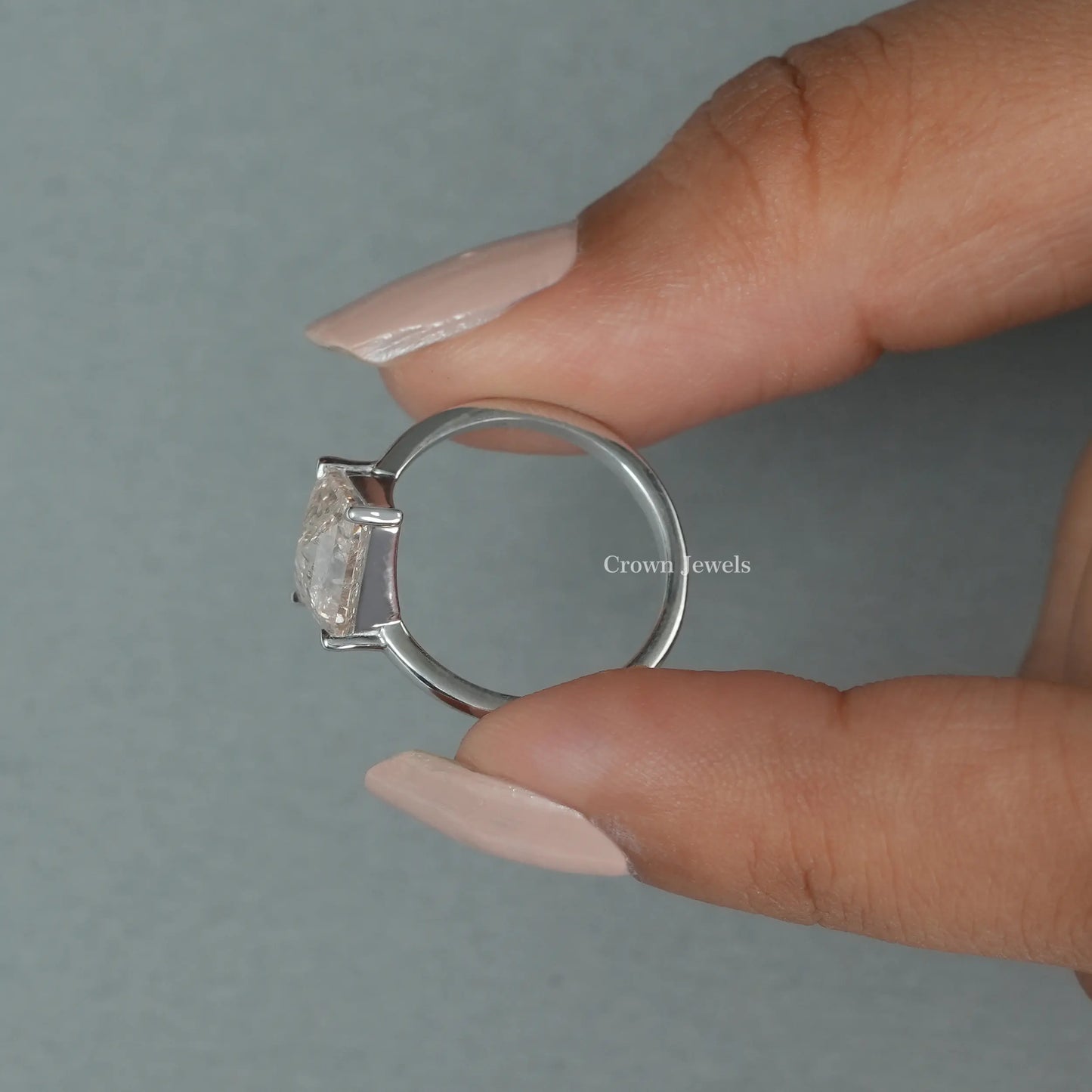 Rose Cut Lozenge Diamond Solitaire Ring