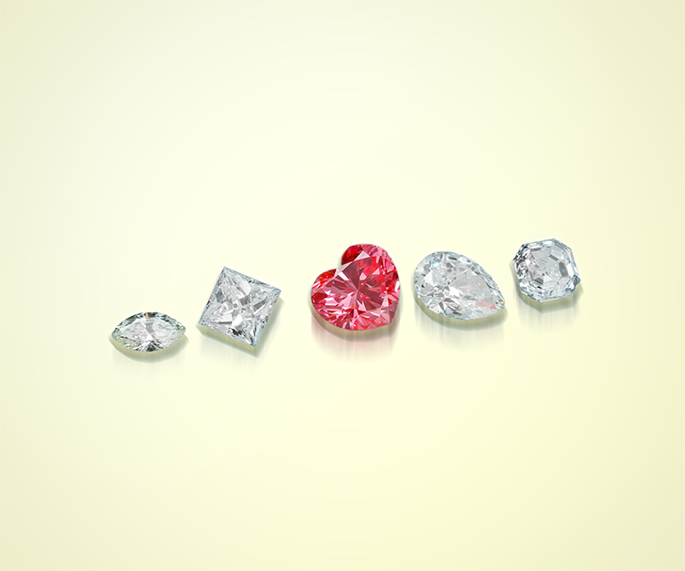 This banner is presenting crown jewels white and colored lab grown diamond