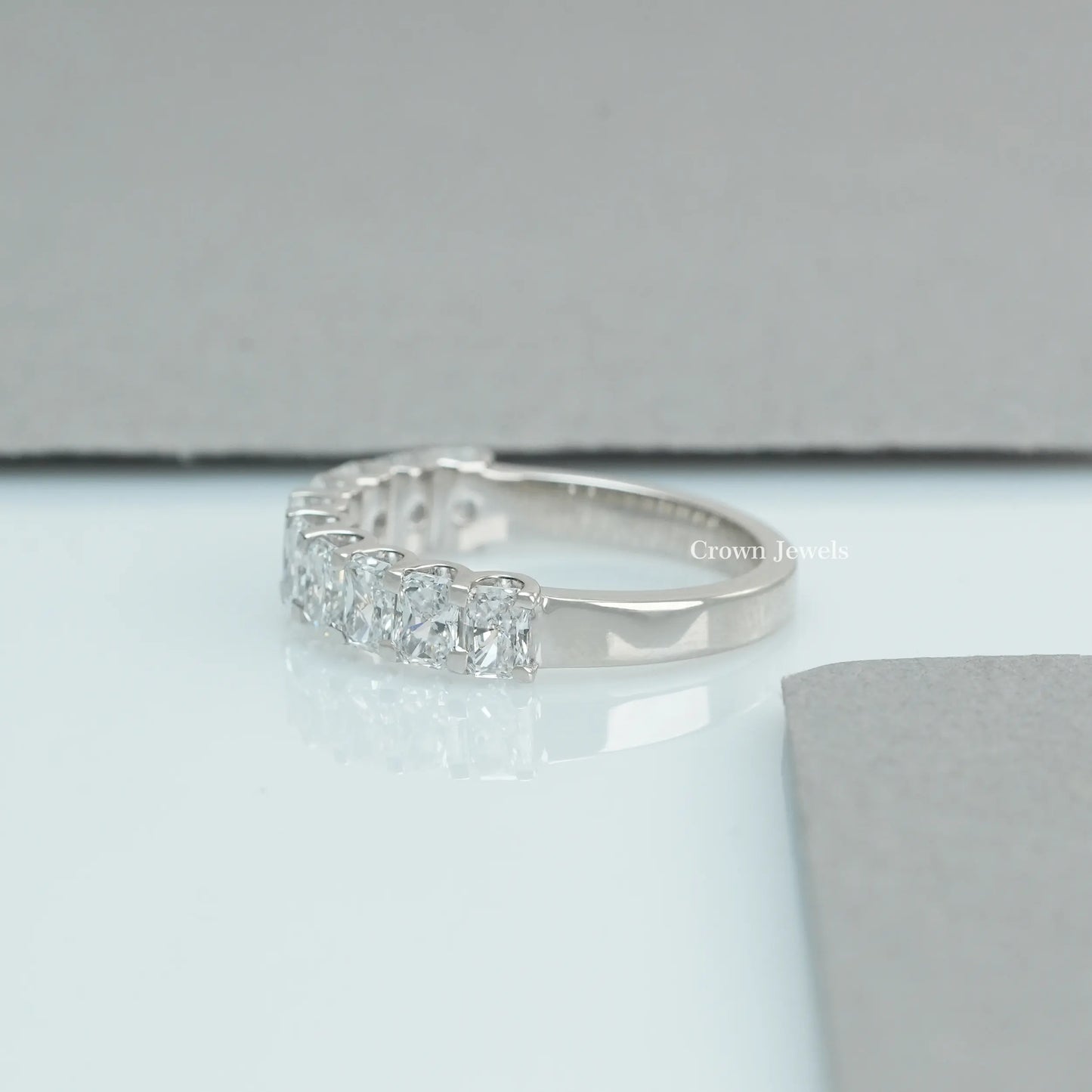 Radiant Cut Lab Grown Diamond Wedding Band