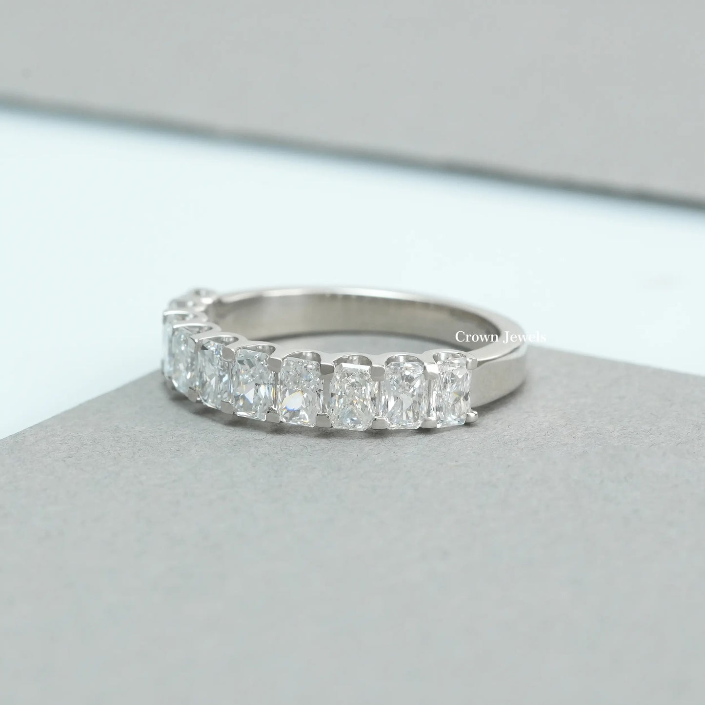 Radiant Cut Lab Grown Diamond Wedding Band