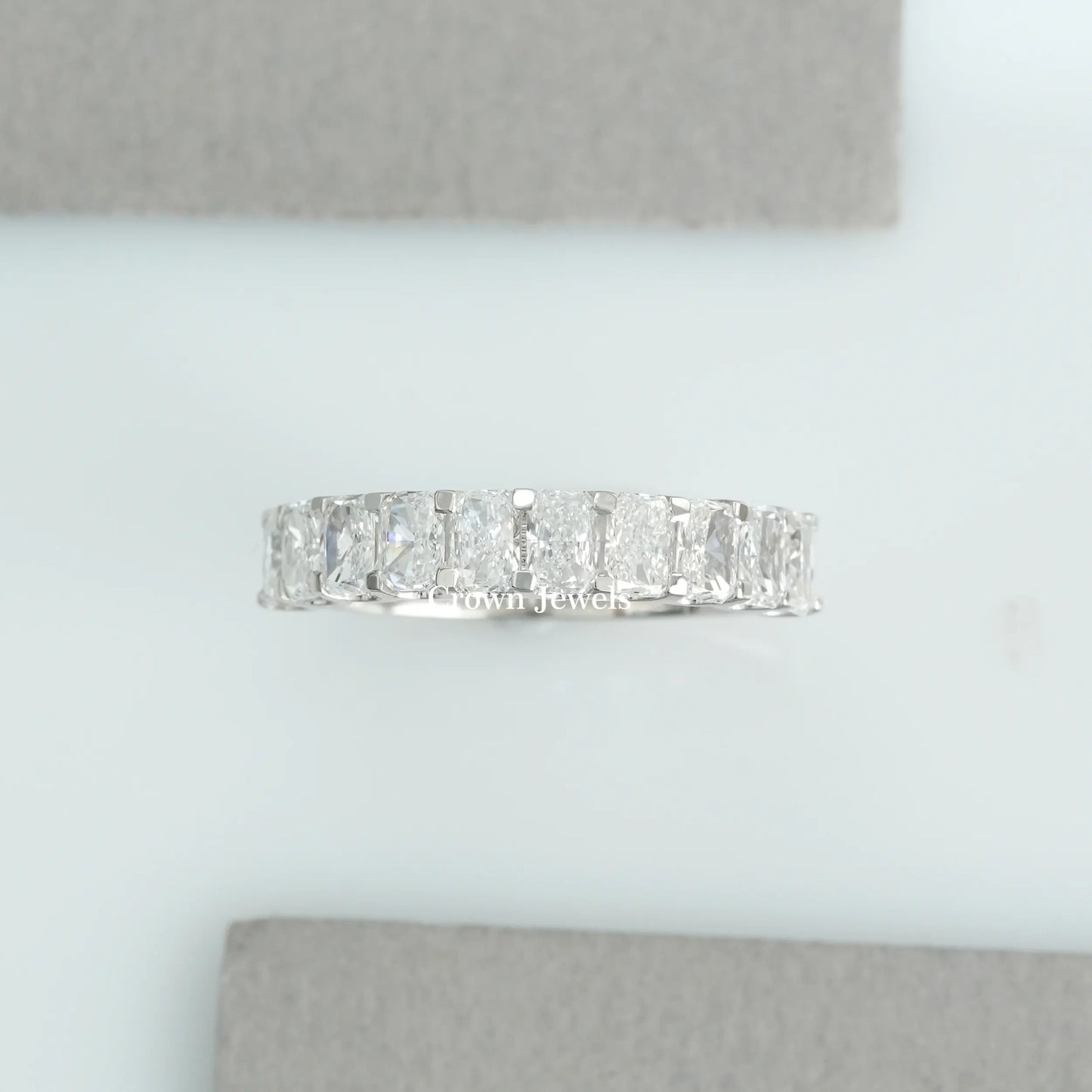 Radiant Cut Lab Grown Diamond Wedding Band