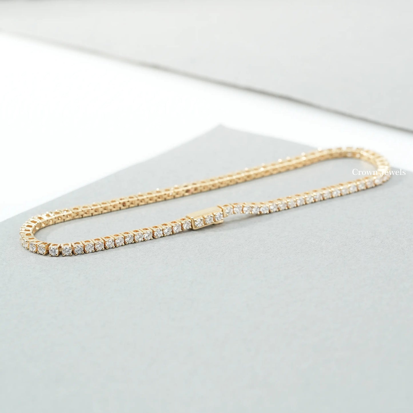 Round Cut Lab Grown Diamond Tennis Bracelet