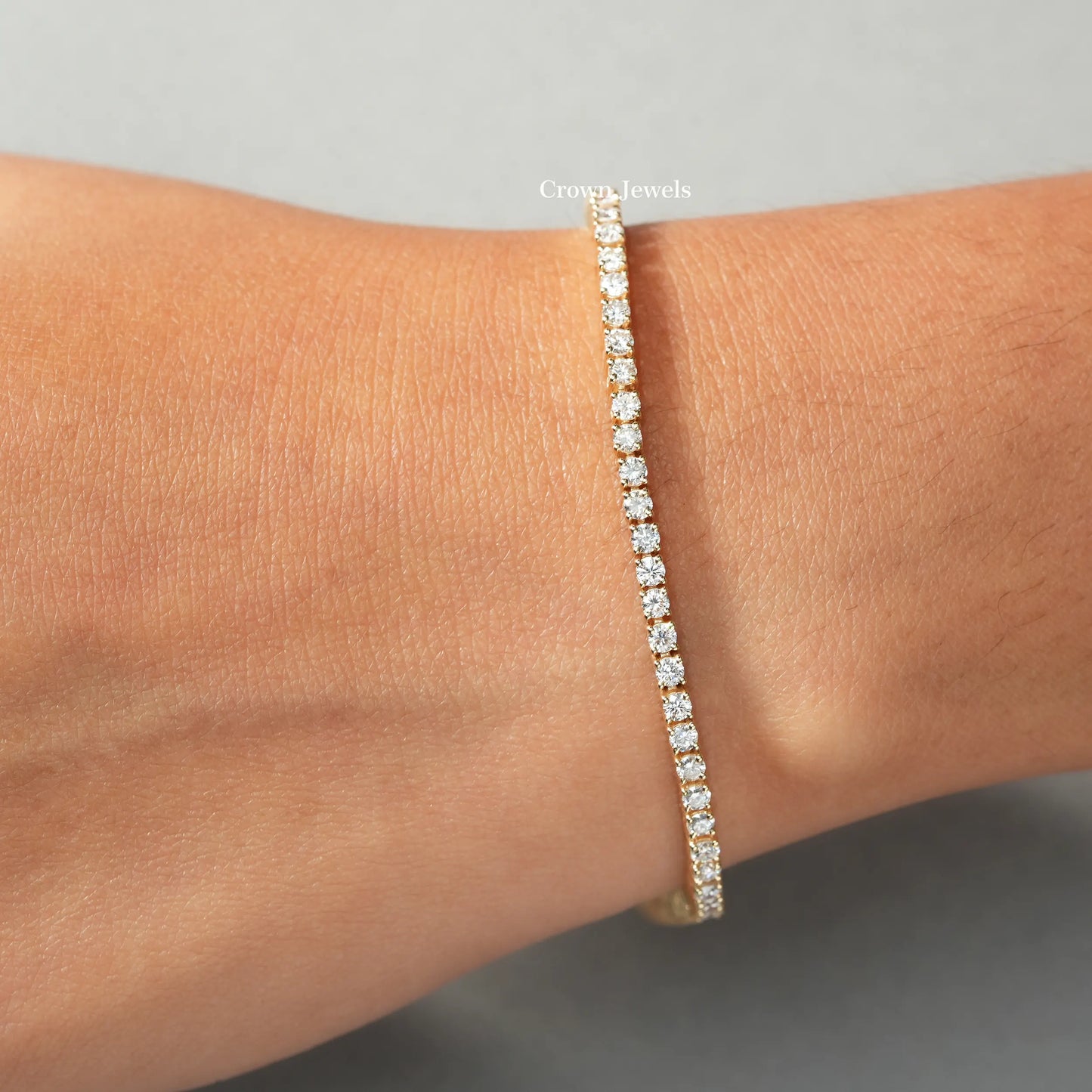 Round Cut Lab Grown Diamond Tennis Bracelet