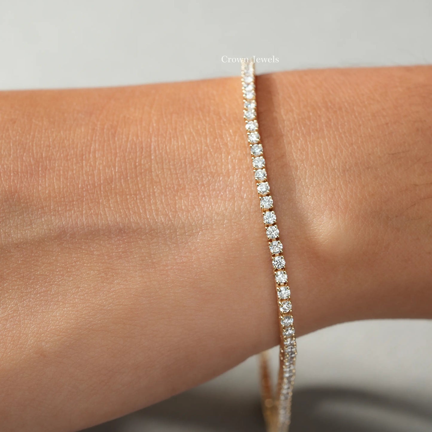 Round Cut Lab Grown Diamond Tennis Bracelet