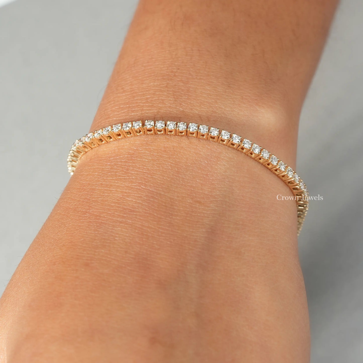 Round Cut Lab Grown Diamond Tennis Bracelet