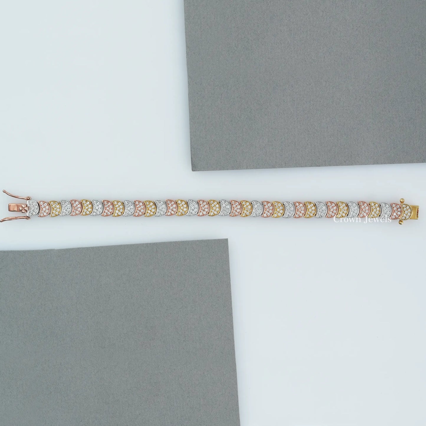 Round Diamond Half Moon Shape Bracelet