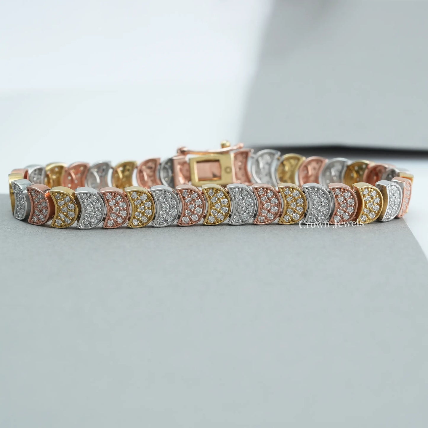 Round Diamond Half Moon Shape Bracelet