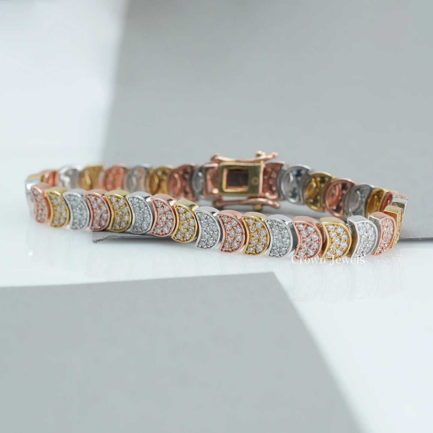 Round Diamond Half Moon Shape Bracelet