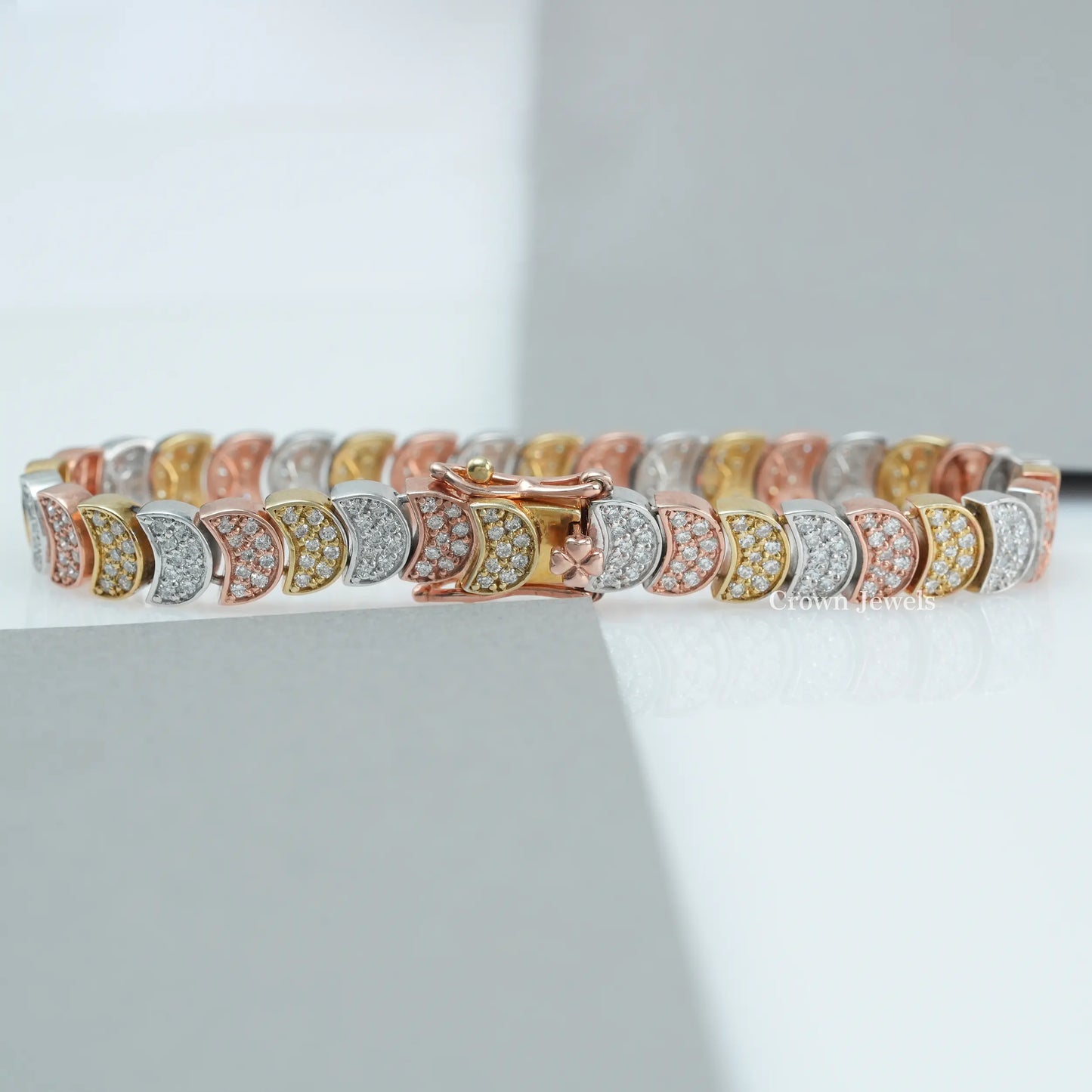 Round Diamond Half Moon Shape Bracelet