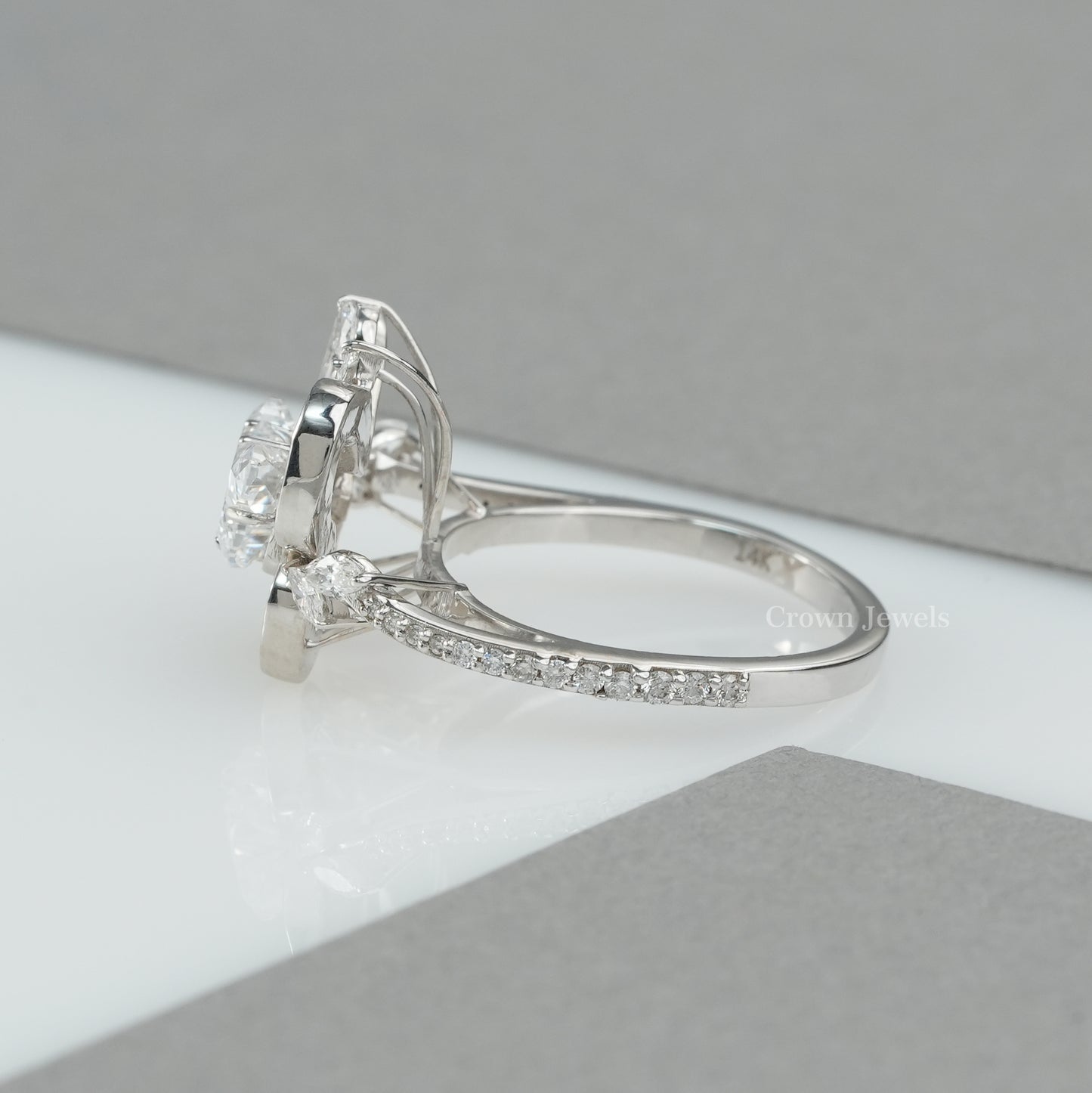 Unique Butterfly Cluster Diamond Engagement Ring