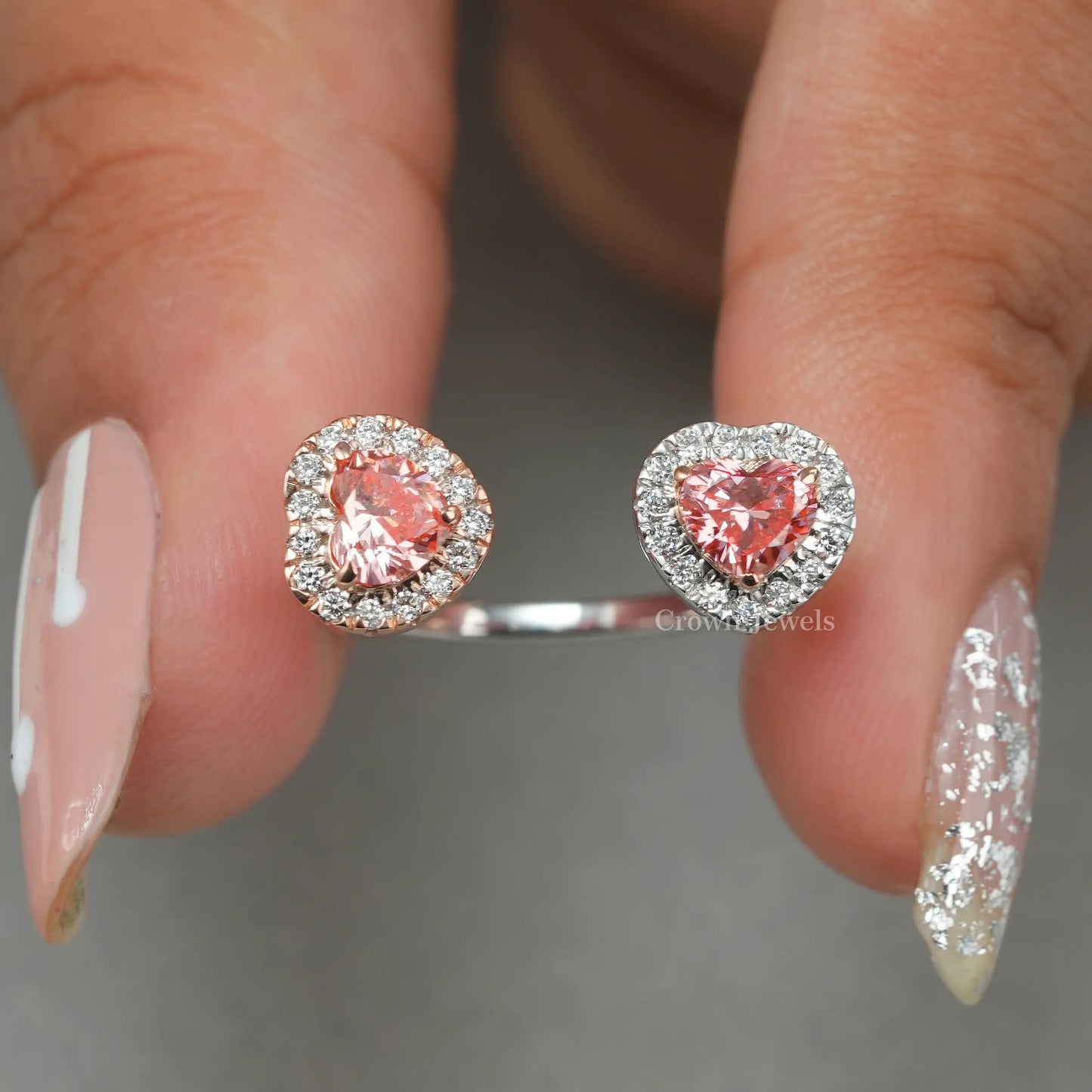 Pink Heart Cut Toi Moi Diamond Ring