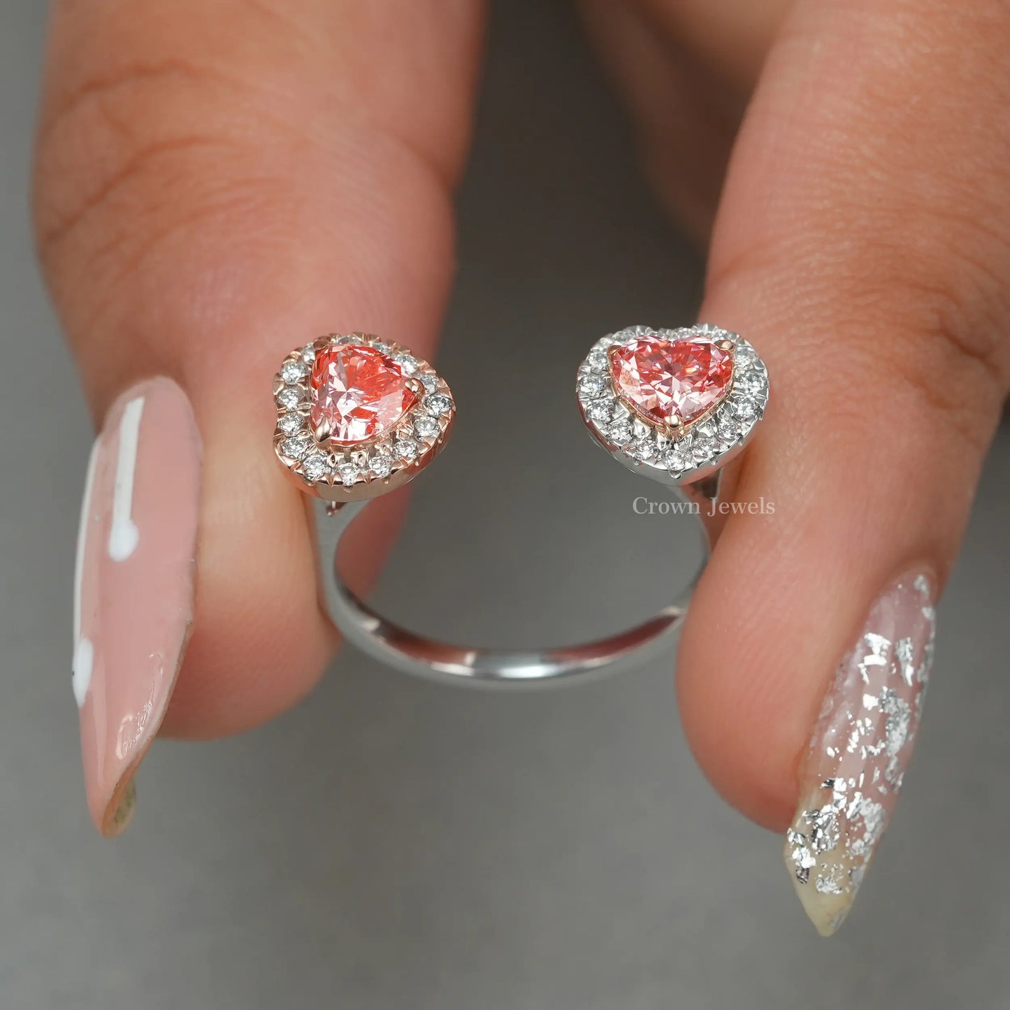 Pink Heart Cut Toi Moi Diamond Ring