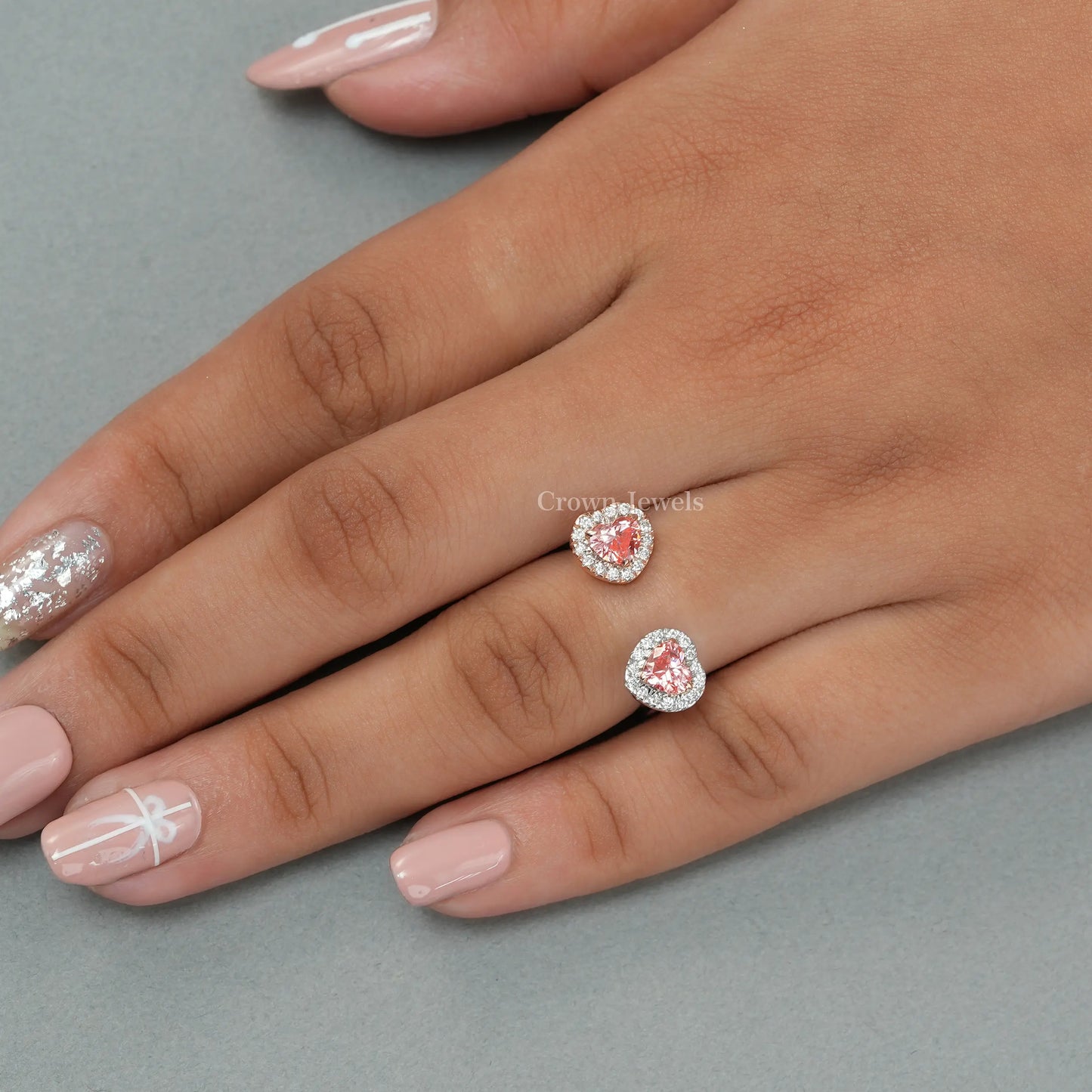 Pink Heart Cut Toi Moi Diamond Ring
