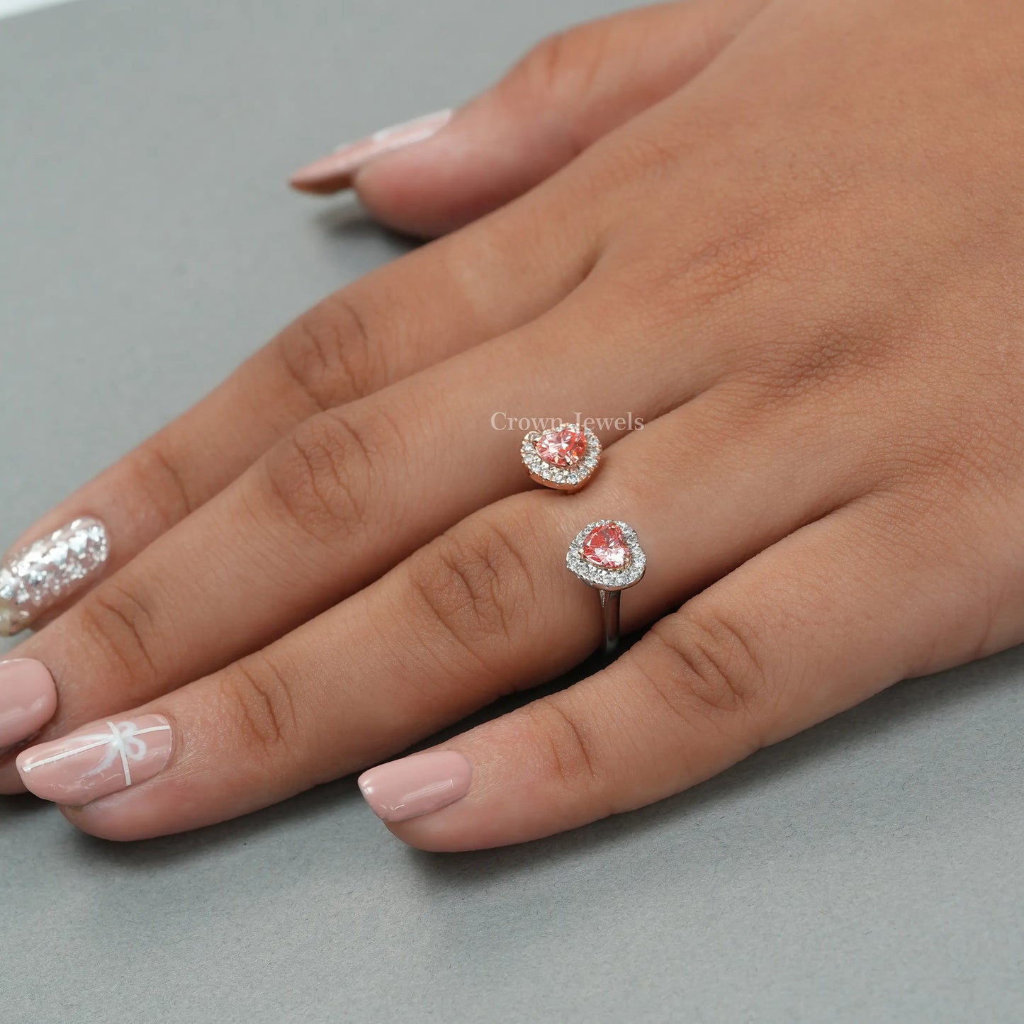 Pink Heart Cut Toi Moi Diamond Ring
