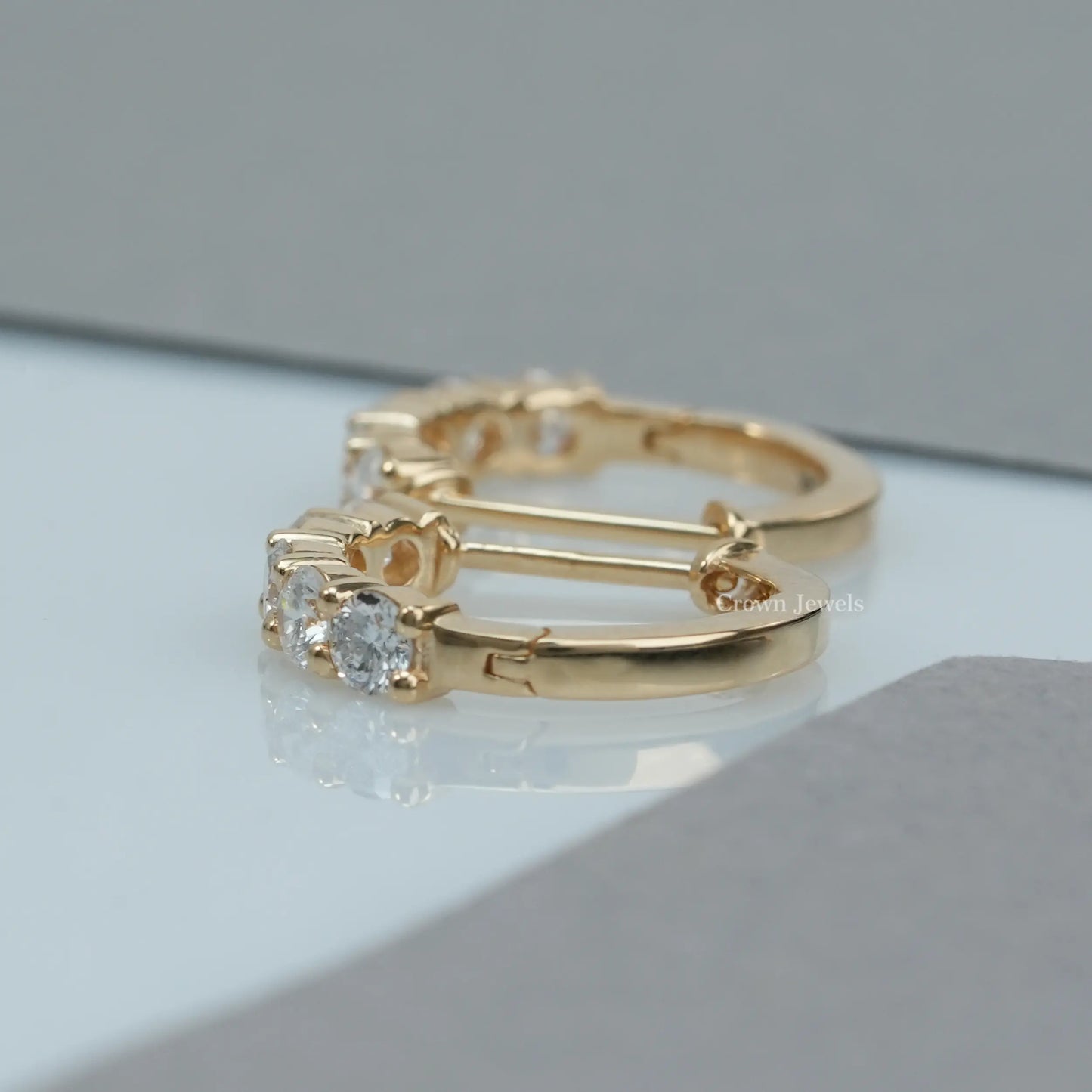 Round Diamond Hoop Earrings