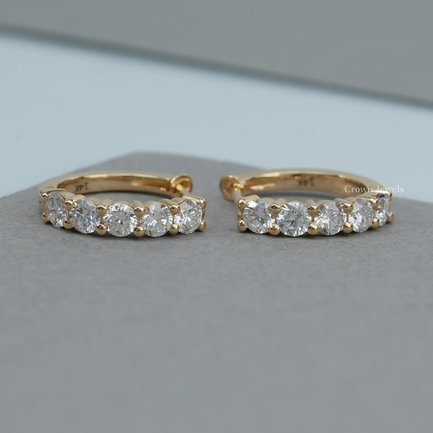Round Diamond Hoop Earrings