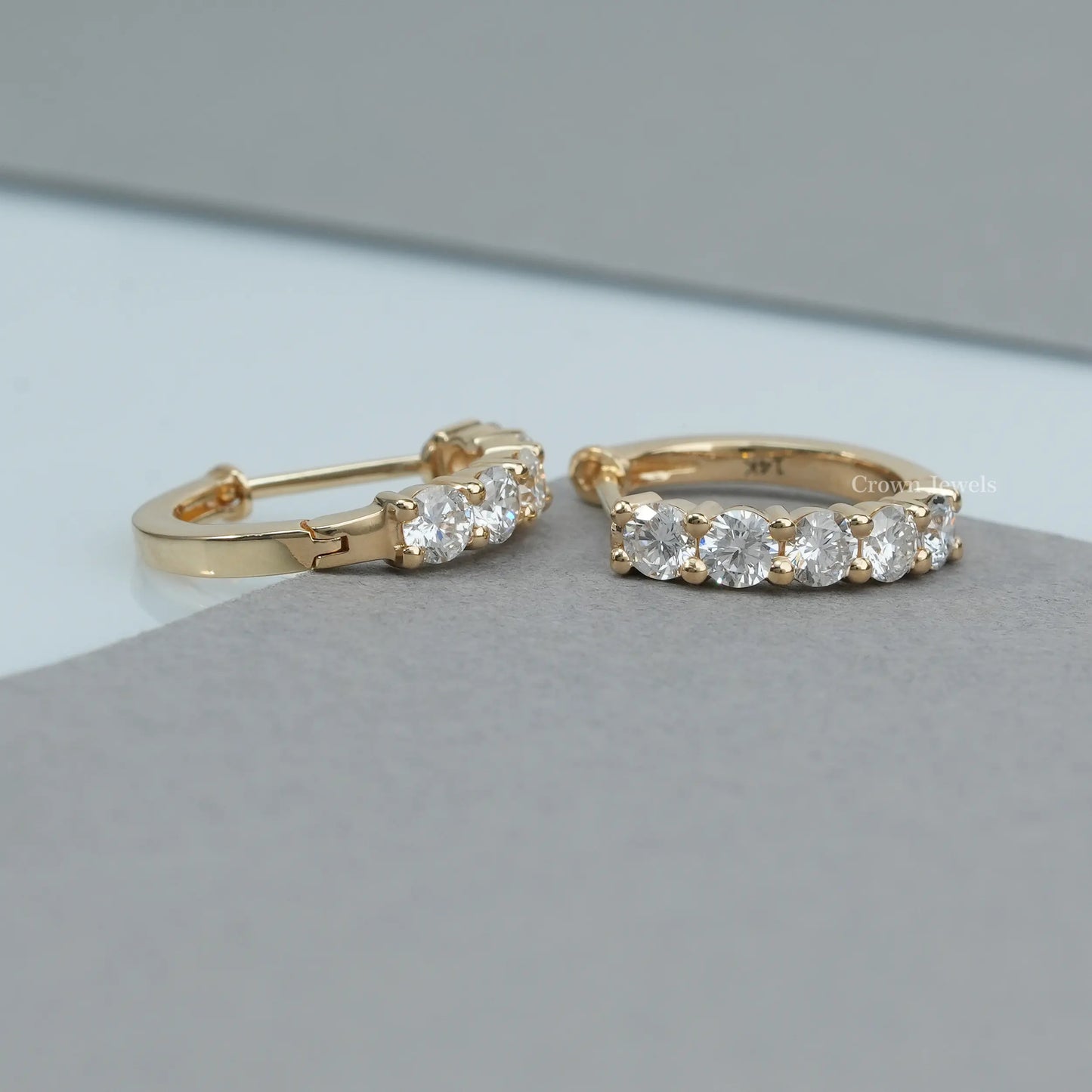 Round Diamond Hoop Earrings