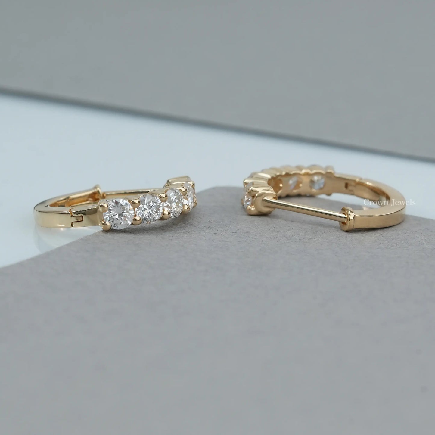Round Diamond Hoop Earrings