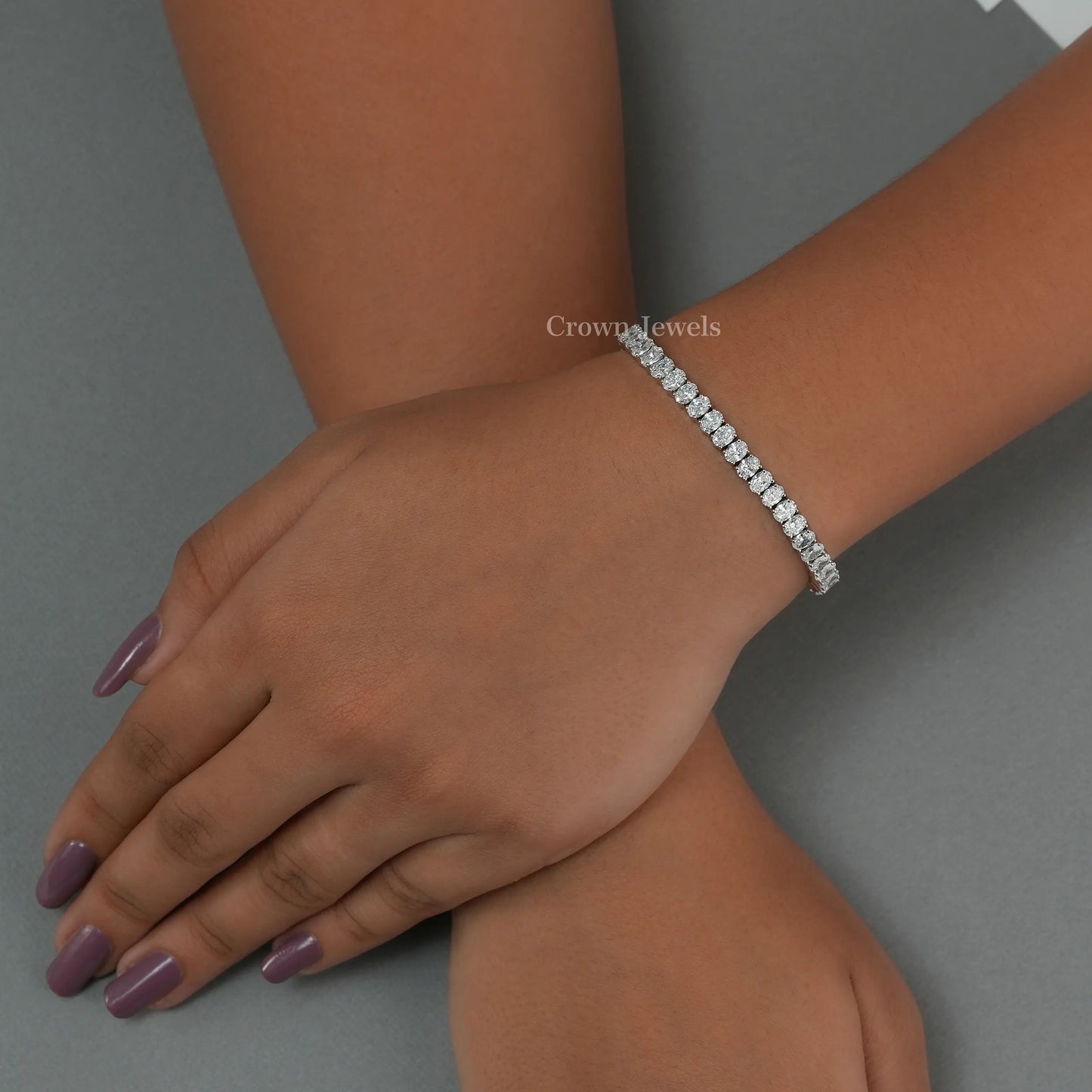 Oval Lab Grown Diamond Tennis Bracelet