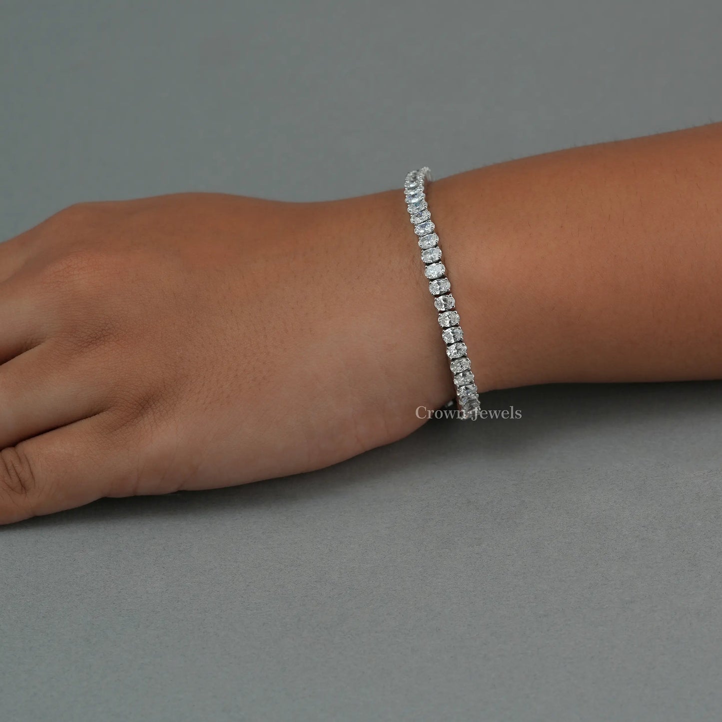 Oval Lab Grown Diamond Tennis Bracelet