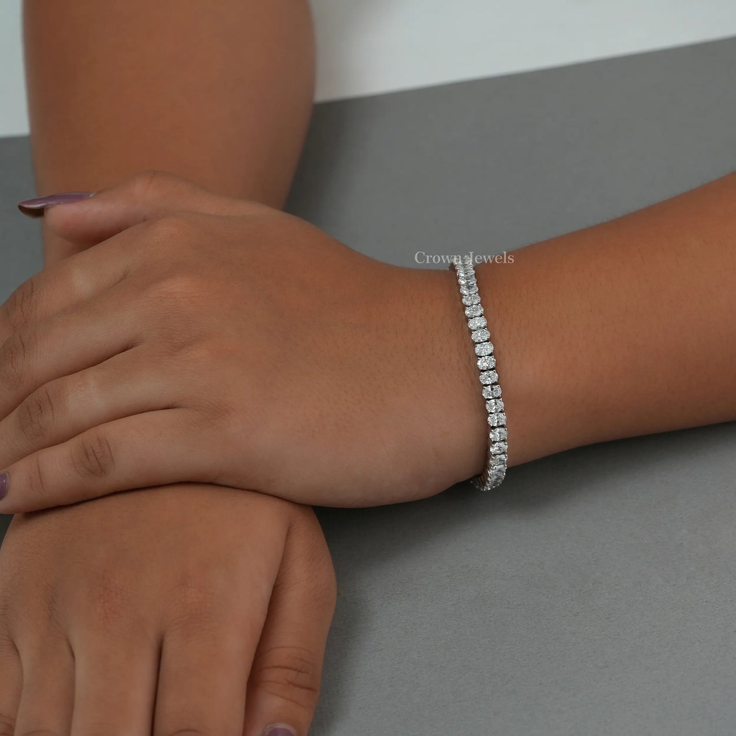 Oval Lab Grown Diamond Tennis Bracelet