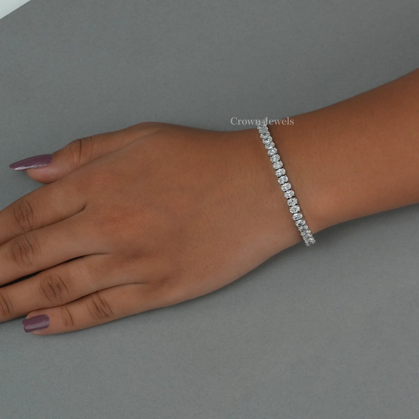 Oval Lab Grown Diamond Tennis Bracelet