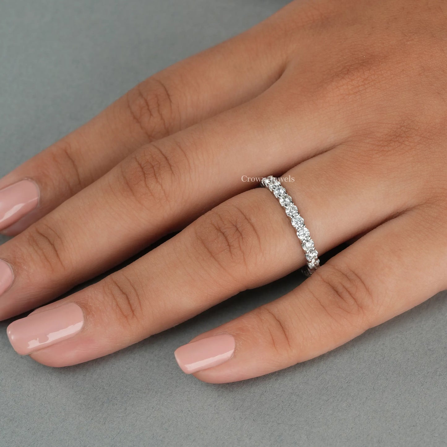 Round Diamond Eternity Wedding Band