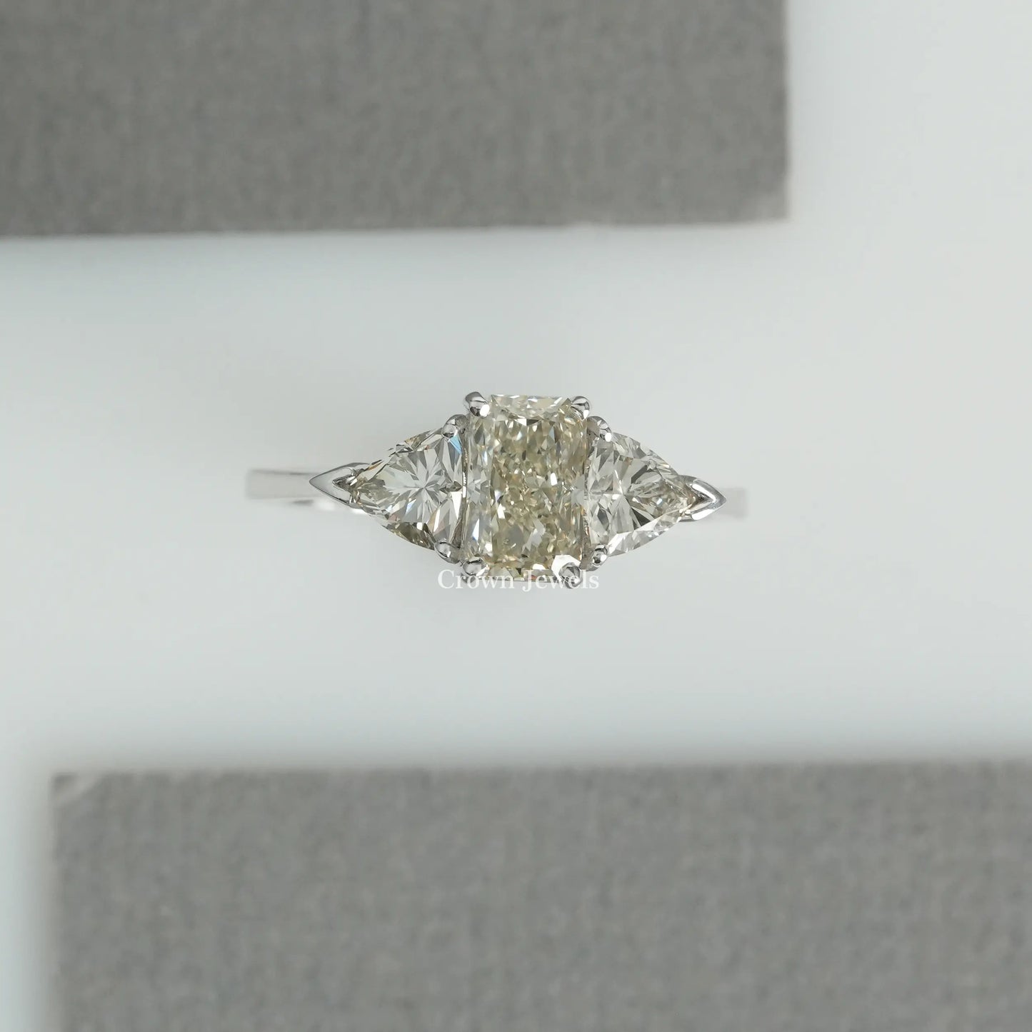 Radiant Cut Three Stone Diamond Ring
