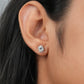 Emerald Cut Halo Stud  Earrings