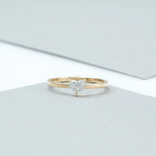Heart Cut Lab  Grown Diamond  Solitaire Engagemet Ring