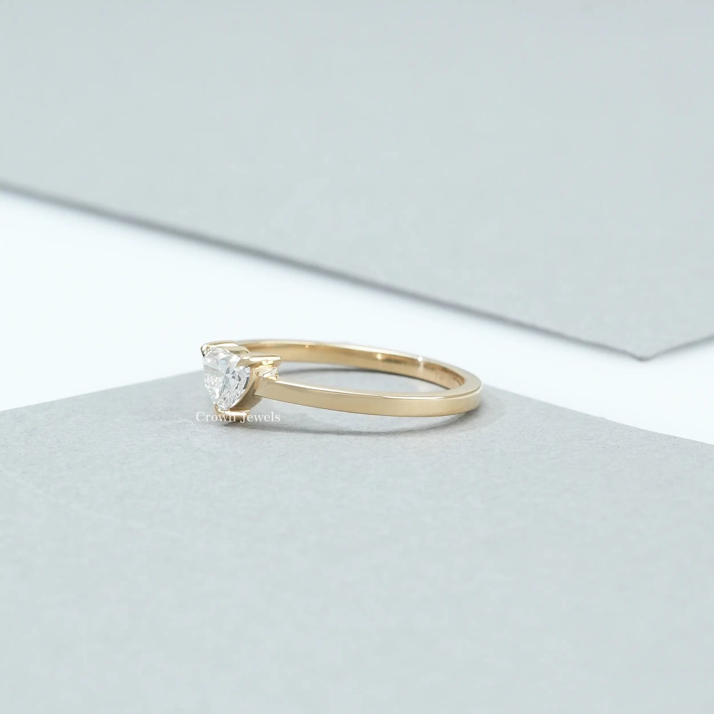 Heart Cut Lab  Grown Diamond  Solitaire Engagemet Ring