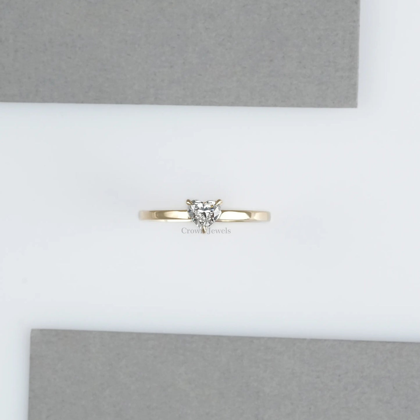 Heart Cut Lab  Grown Diamond  Solitaire Engagemet Ring