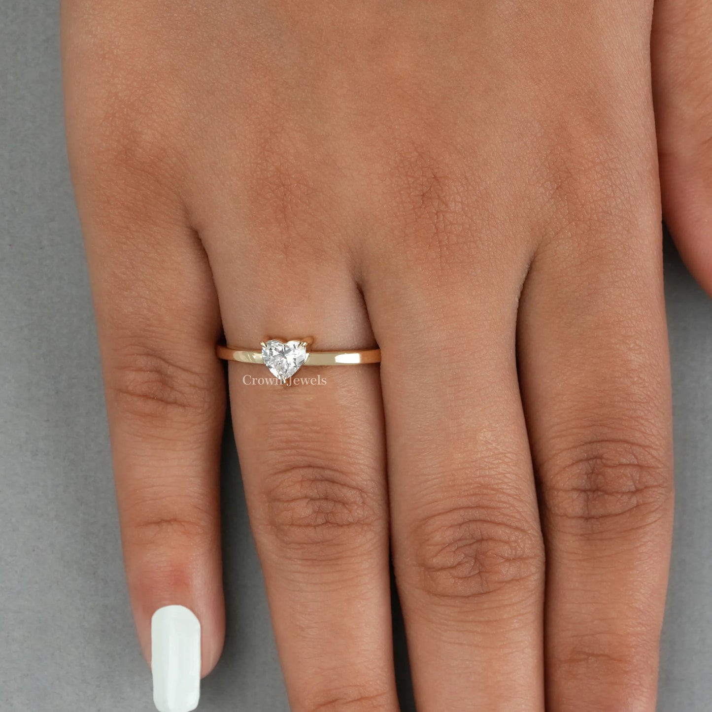 Heart Cut Lab  Grown Diamond  Solitaire Engagemet Ring