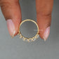 Oval Cut Lab Diamond  Half Wedding  Band