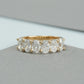 Oval Cut Lab Diamond  Half Wedding  Band