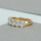 Oval Cut Lab Diamond  Half Wedding  Band