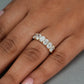 Oval Cut Lab Diamond  Half Wedding  Band