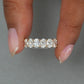 Oval Cut Lab Diamond  Half Wedding  Band