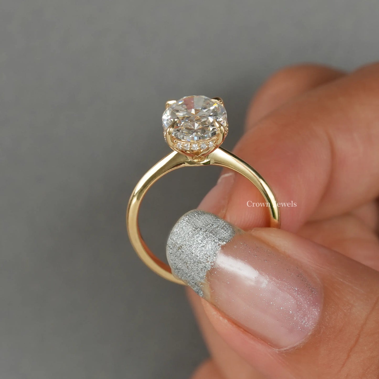 Oval Cut Lab Grown Diamond  Engagement Ring