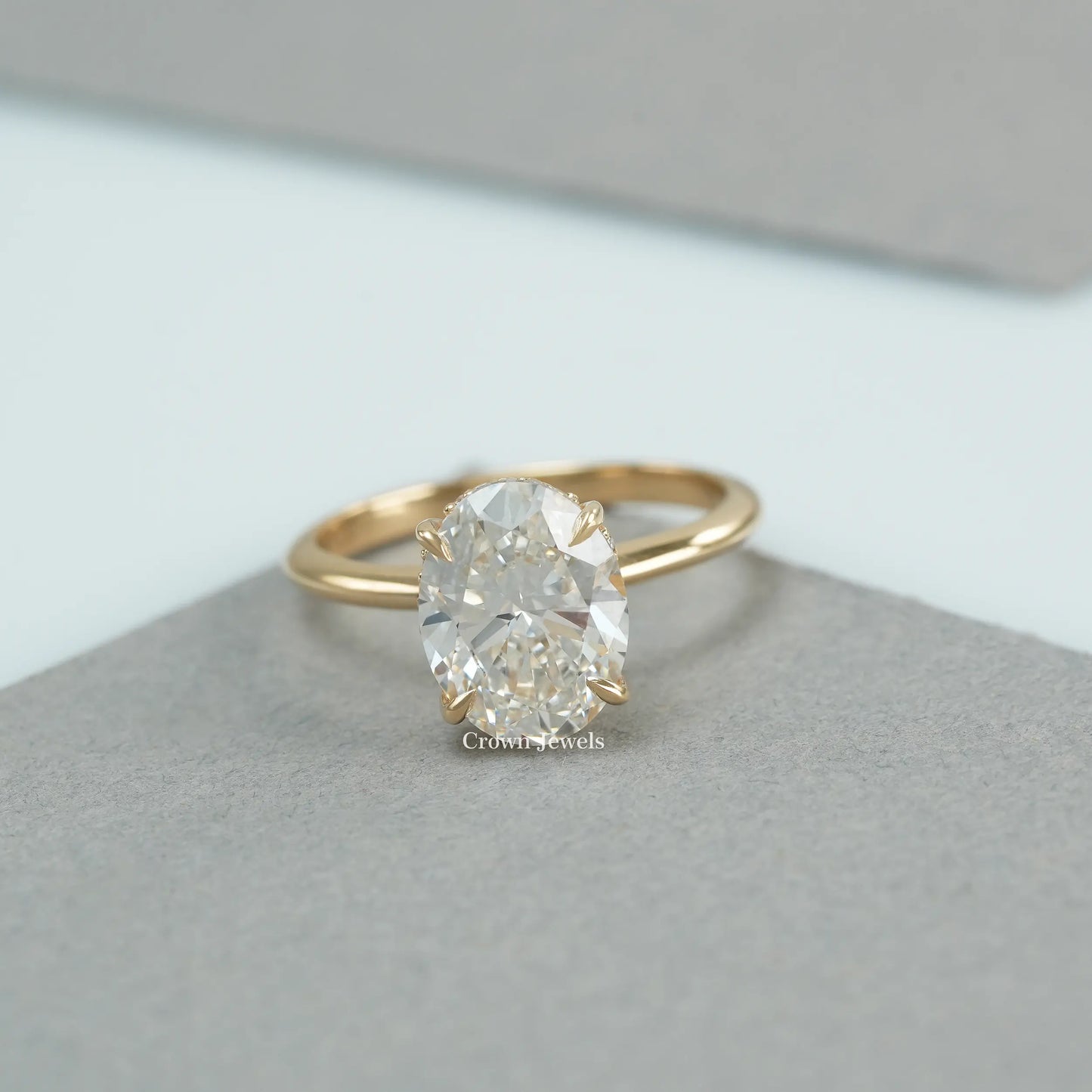 Oval Cut Lab Grown Diamond  Engagement Ring