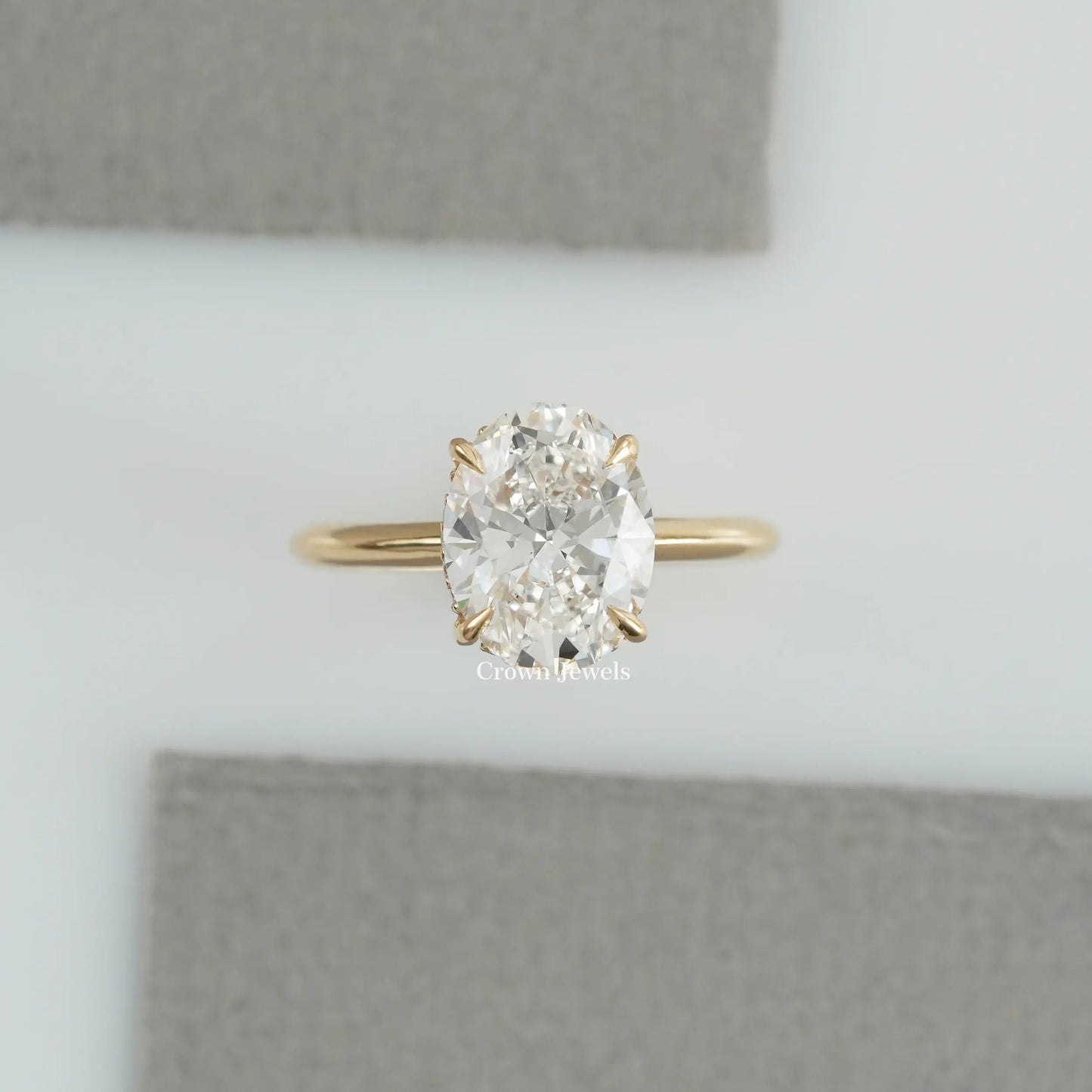 Oval Cut Lab Grown Diamond  Engagement Ring