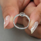 Octagon Portrait Cut Solitaire Accent Diamond Ring